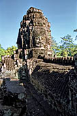 Angkor Thom - Bayon temple, second enclosure, corner towers seen from the central terrace 